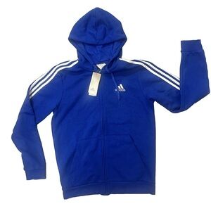 NWT Adidas Full-Zip 3-Stripe Hoodie Jacket Med Athletic Activewear Sport MSRP$60